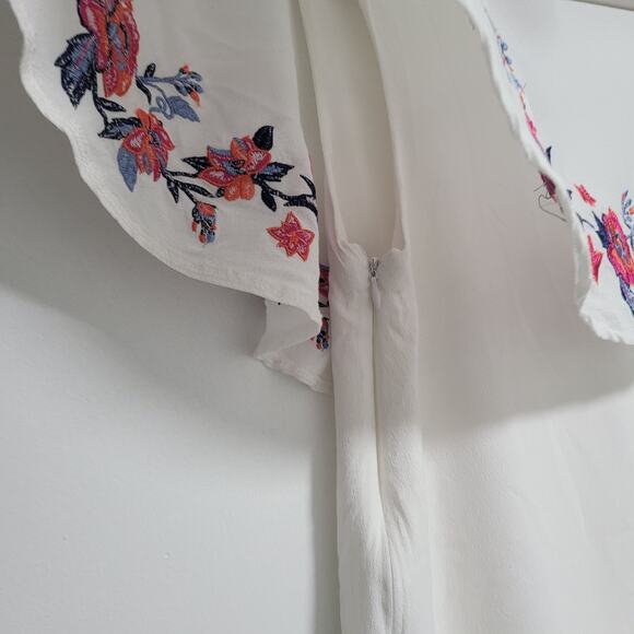 Miami White Floral Dress Sleeveless Tie Spaghetti Strap Mini Dress Size Small - Picture 3 of 8